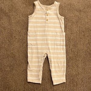 Baby Little Co. by Lauren Conrad Henley Romper, tan striped, 12 months